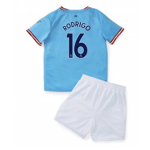 Manchester City Rodri Hernandez #16 kläder Barn 2022-23 Hemmatröja Kortärmad (+ korta byxor)